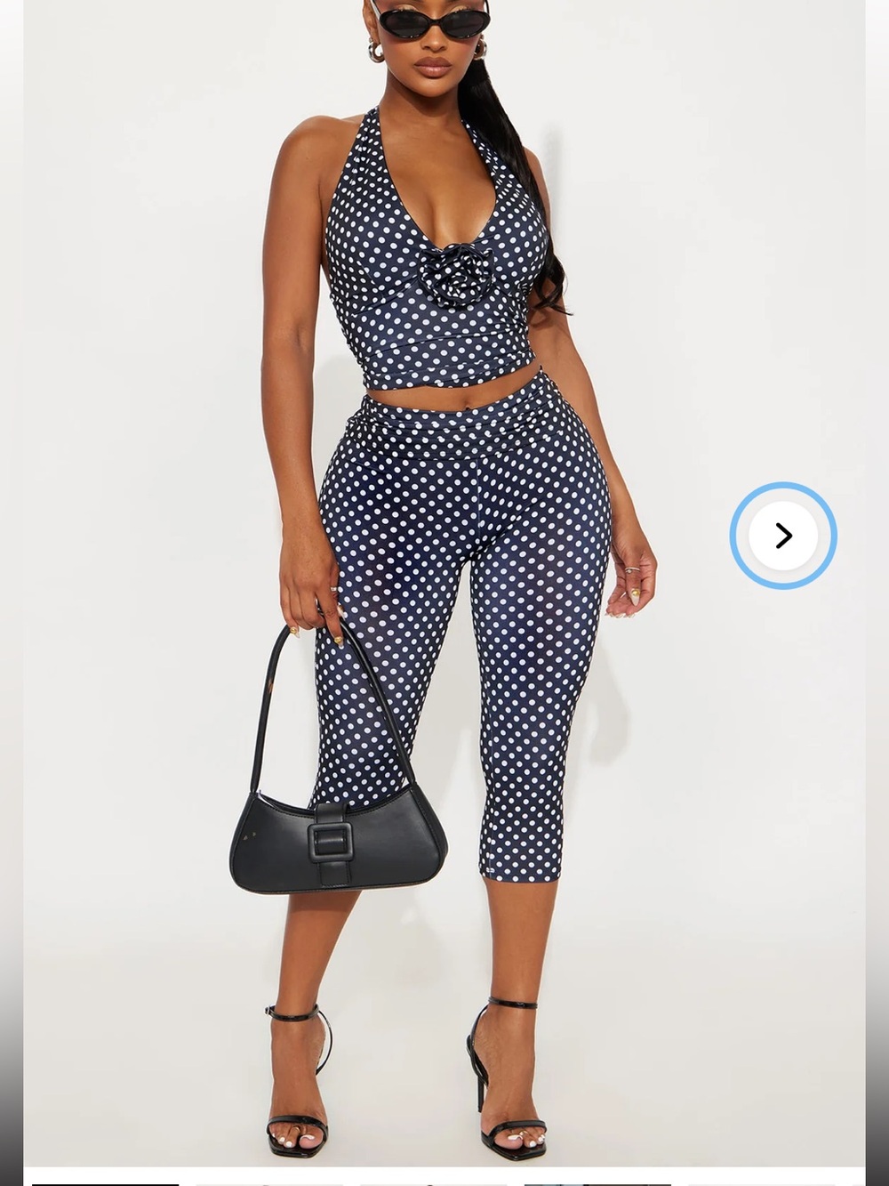 Polka dot capri set
